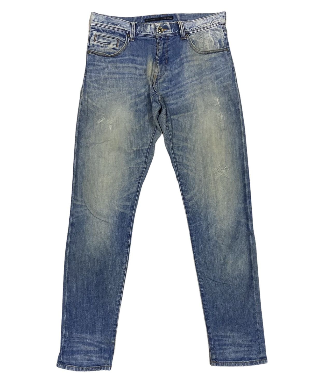 Issey Miyake × Tete Homme TETE HOMME x Issey Miyake Distressed Denim Jeans x Rare Size US 34 / EU 50 - 2 Thumbnail
