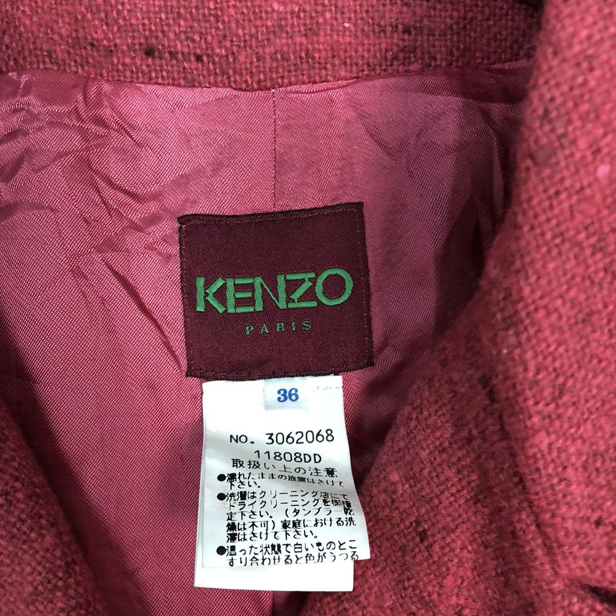 Japanese Brand Kenzo Paris Pink Heavy Coats #H154 Size XS / US 0-2 / IT 36-38 - 10 Thumbnail