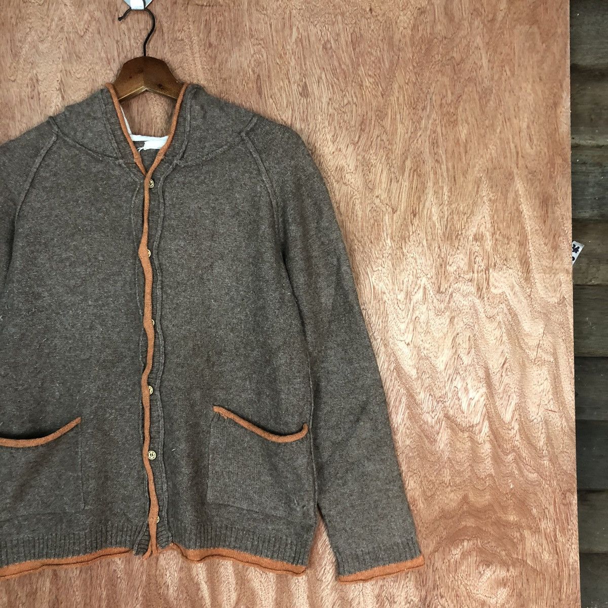Homespun Knitwear Japan Brown Shag Shaggy Cardigan hoodie #H140 Size US M / EU 48-50 / 2 - 5 Thumbnail