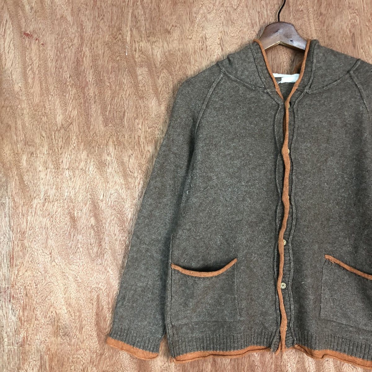 Homespun Knitwear Japan Brown Shag Shaggy Cardigan hoodie #H140 Size US M / EU 48-50 / 2 - 7 Thumbnail