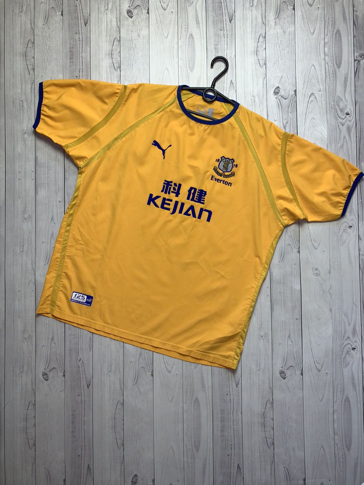 Vintage Everton Yellow soccer jersey away rare size XL