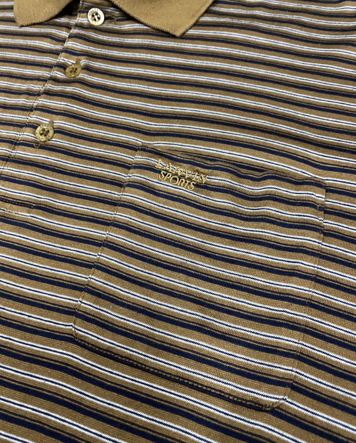 Designer × Lanvin × Vintage LANVIN Sports Stripe Long Sleeve Polo Shirt Made in Japan Size US L / EU 52-54 / 3 - 4 Thumbnail