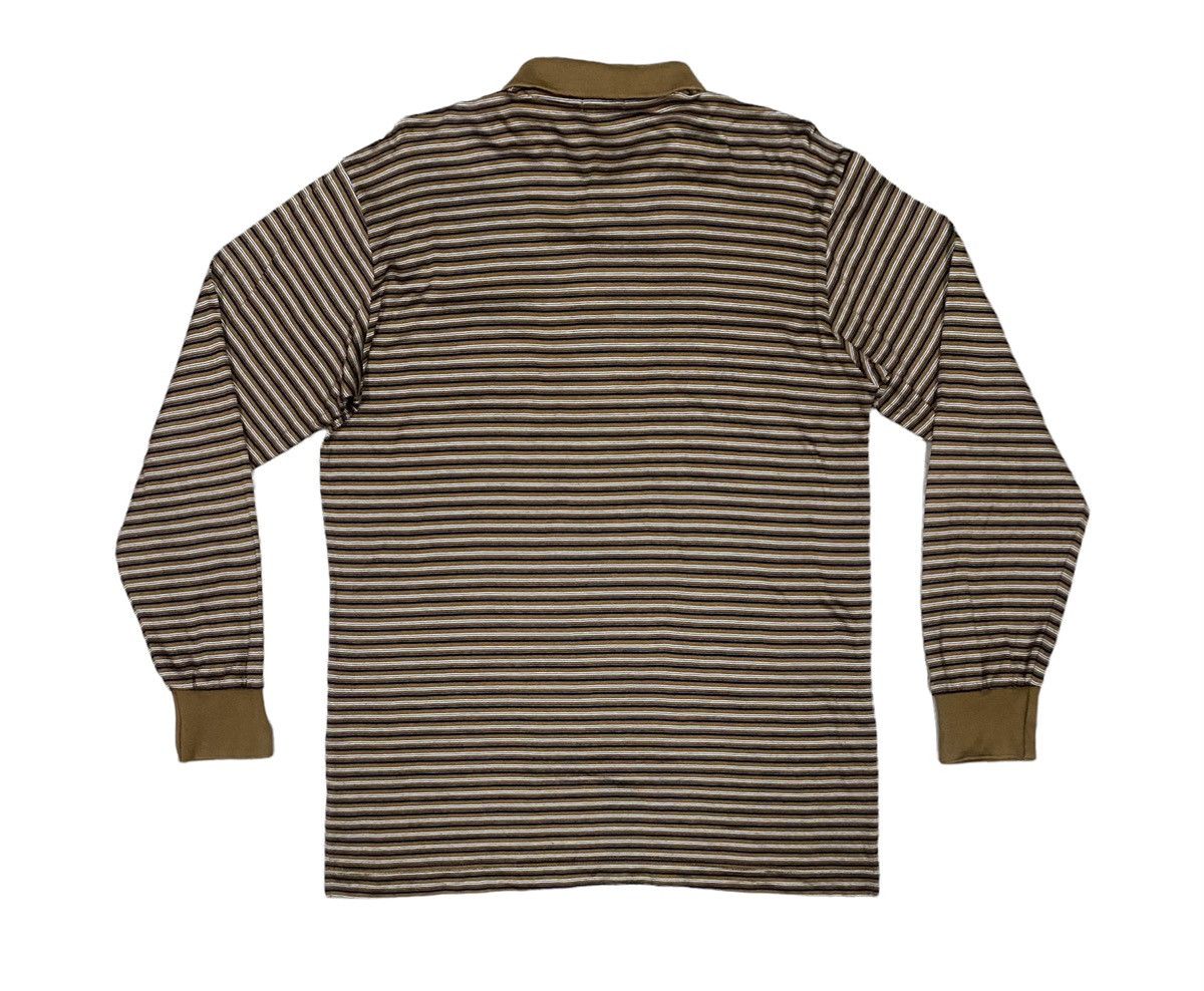 Designer × Lanvin × Vintage LANVIN Sports Stripe Long Sleeve Polo Shirt Made in Japan Size US L / EU 52-54 / 3 - 2 Thumbnail