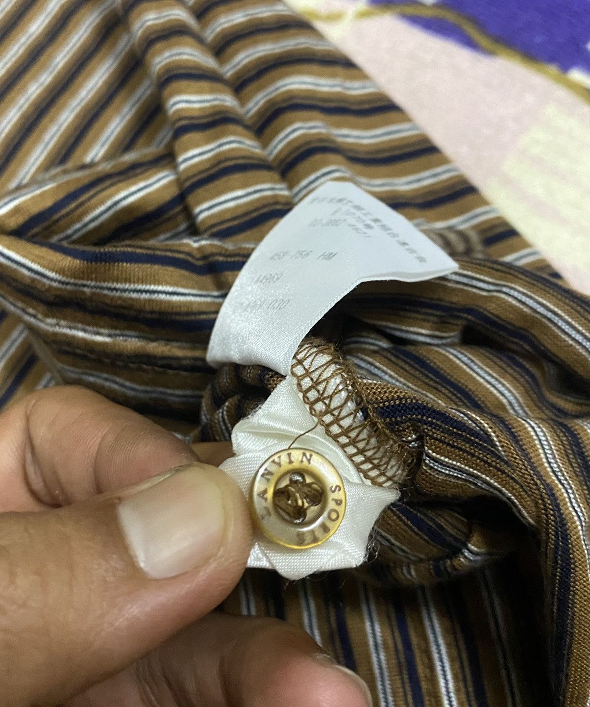 Designer × Lanvin × Vintage LANVIN Sports Stripe Long Sleeve Polo Shirt Made in Japan Size US L / EU 52-54 / 3 - 14 Thumbnail