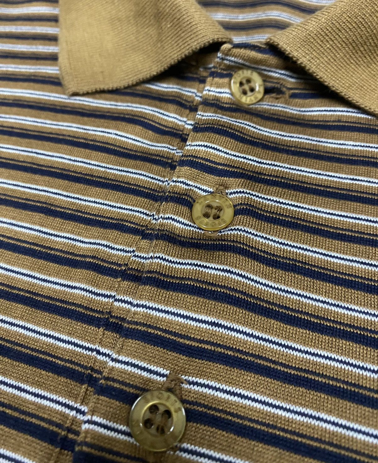 Designer × Lanvin × Vintage LANVIN Sports Stripe Long Sleeve Polo Shirt Made in Japan Size US L / EU 52-54 / 3 - 6 Thumbnail