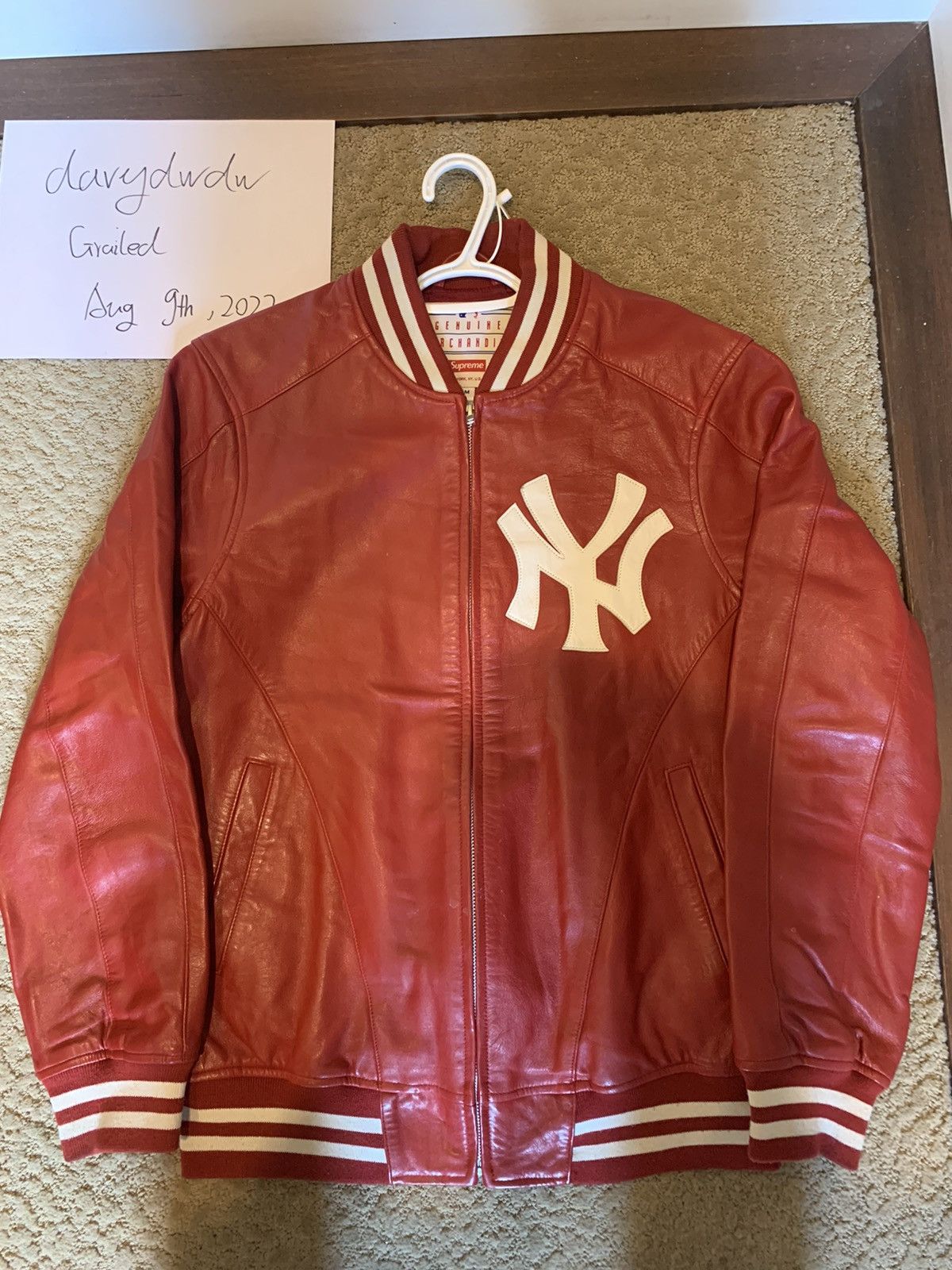supreme nike leather jacket