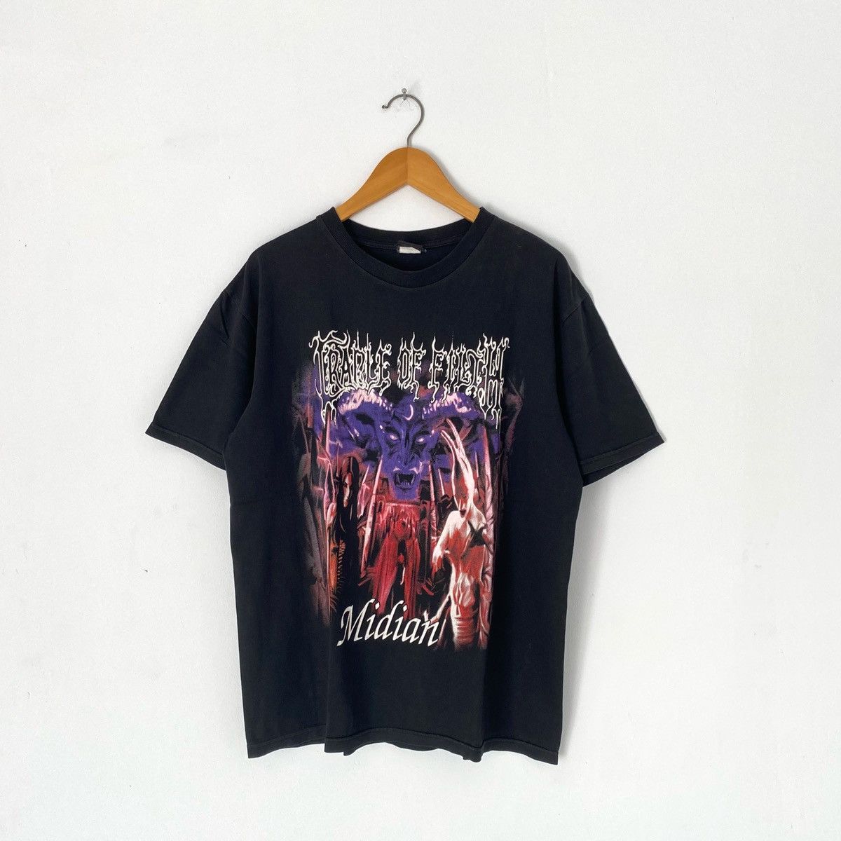 vintage bootleg cradle of flith midian album t-shirt