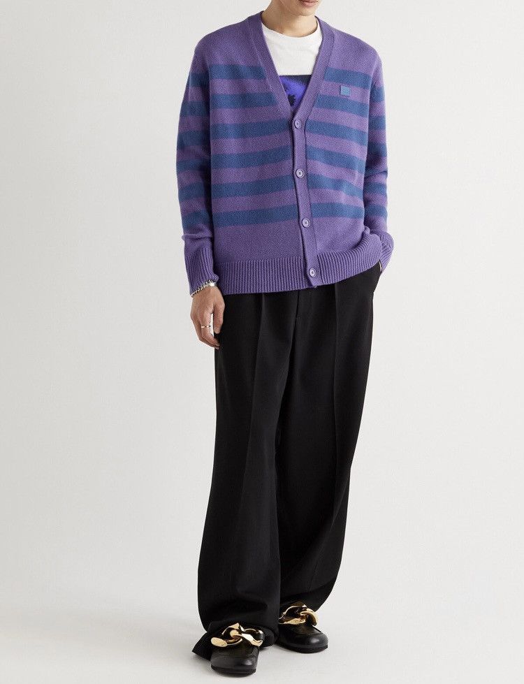 Acne Studios Cardigan Sweater Striped Wool Oversized