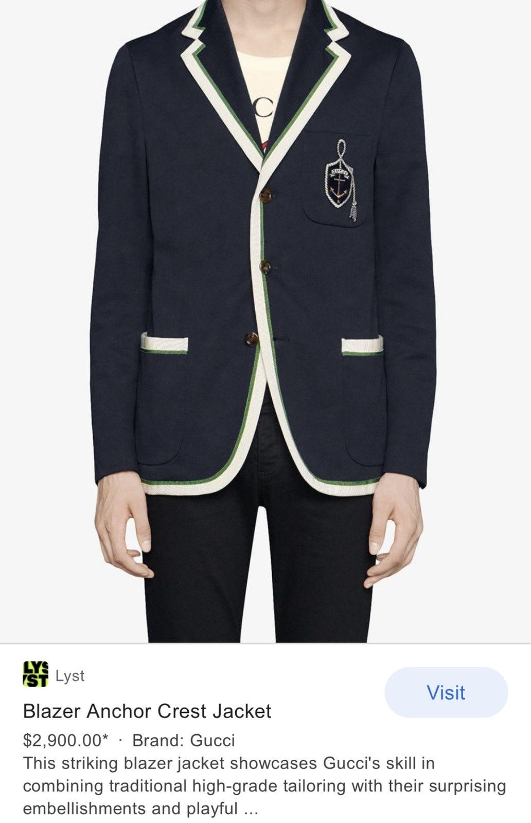 Gucci $3,400 Value Gucci Super Runway Anchor Blazer Brand New Size 52R - 4 Thumbnail