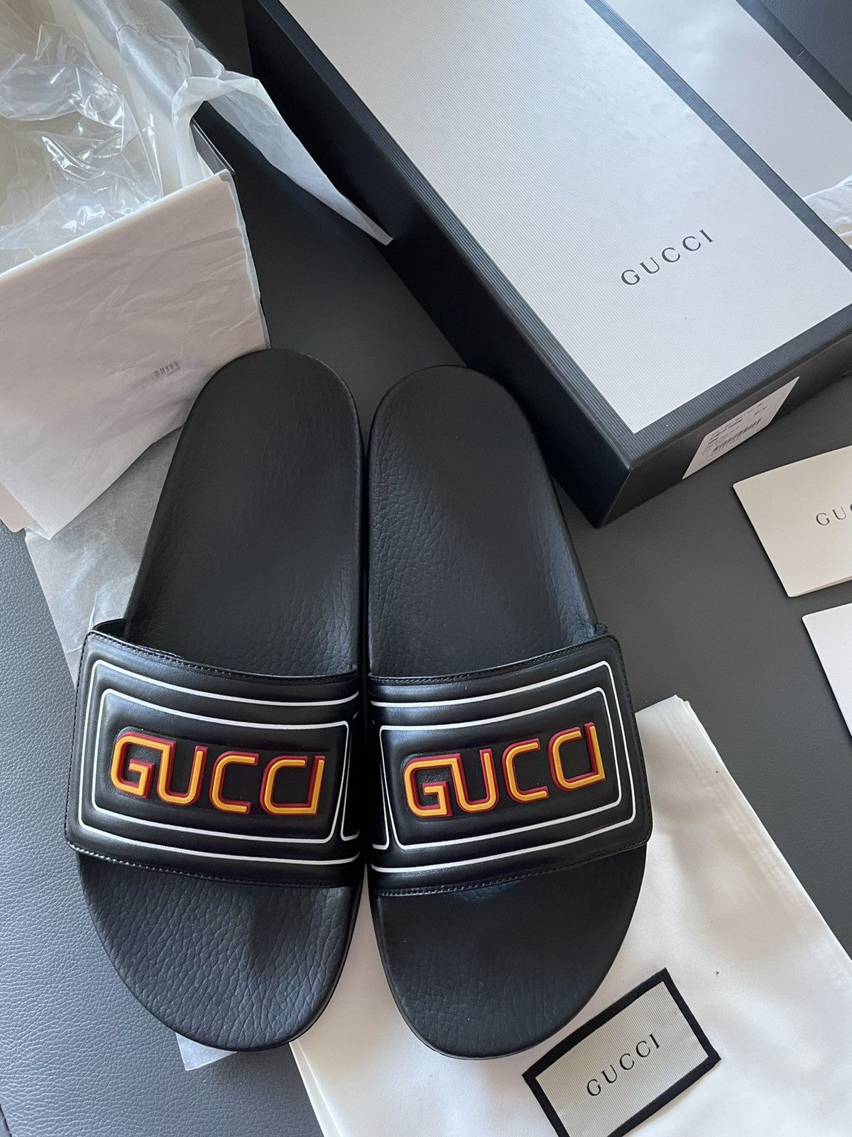Gucci Brand NEW Runway Gucci Sldies Shoes Limited Edition Size US 12 / EU 45 - 19 Thumbnail