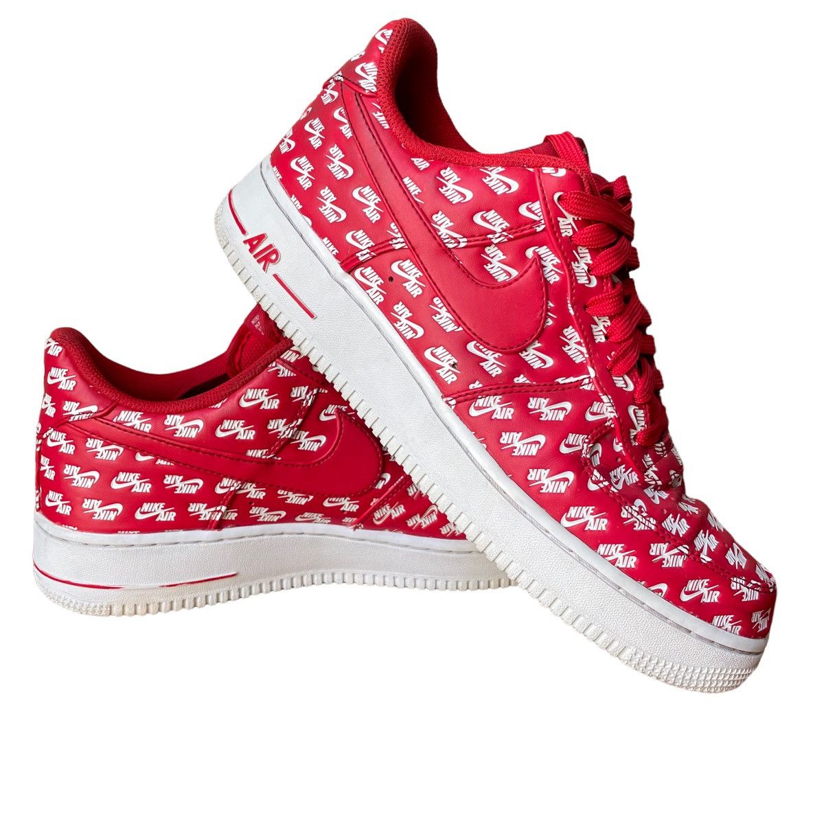 nike air force 1 low all over logo red