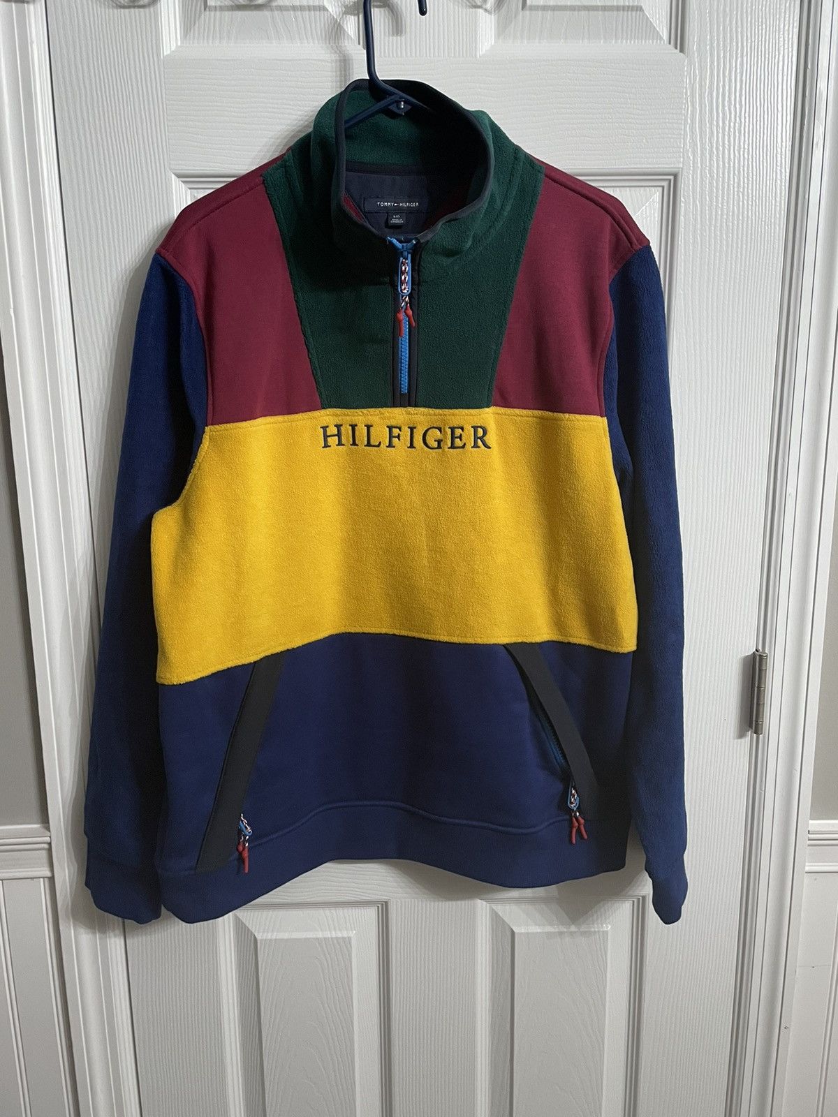 Fleece Jacket Tommy Hilfiger Pullover Jacket Yellow Tommy Hilfiger