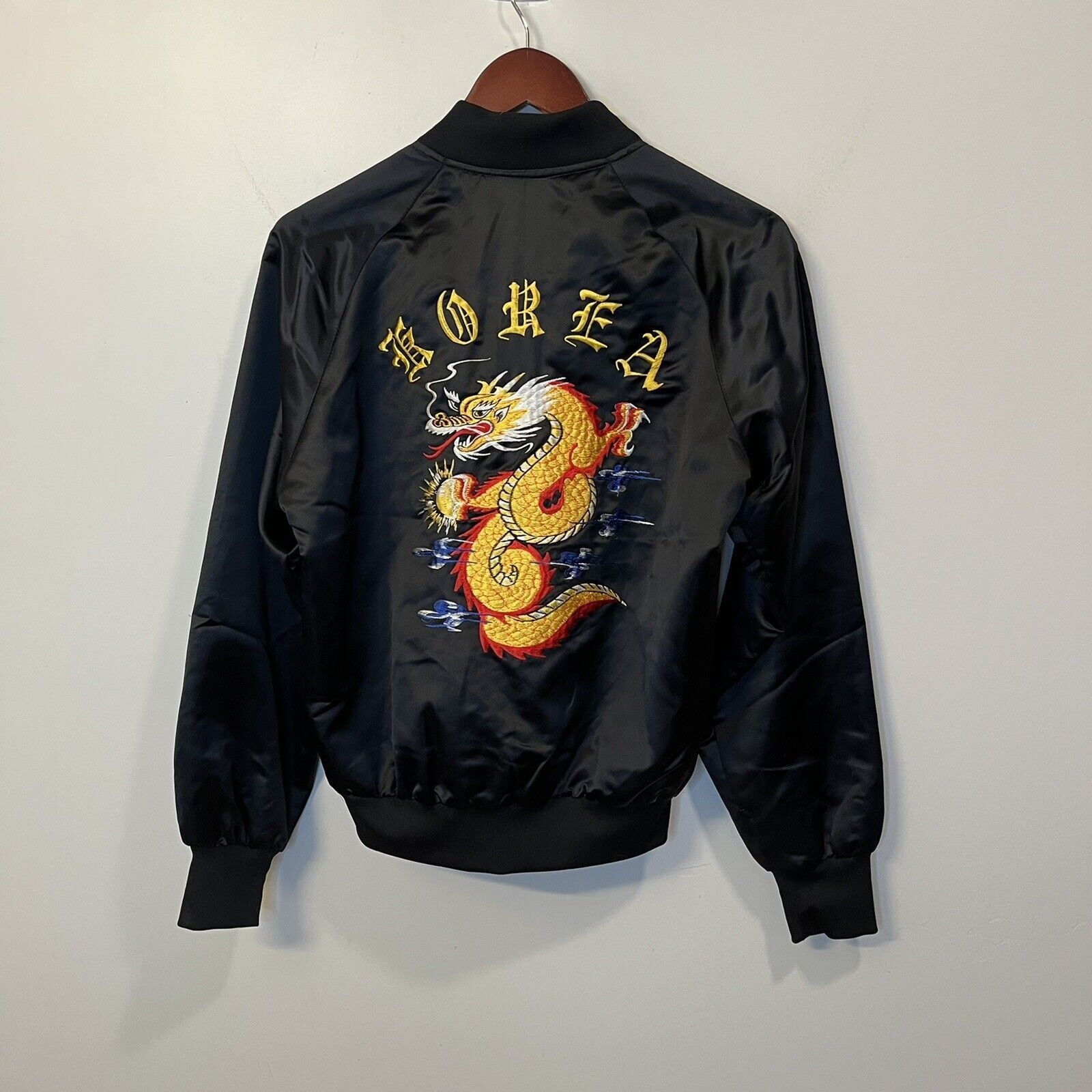 Vintage VTG Korea Satin Sukajan Souvenir Dragon Bomber Jacket | Grailed