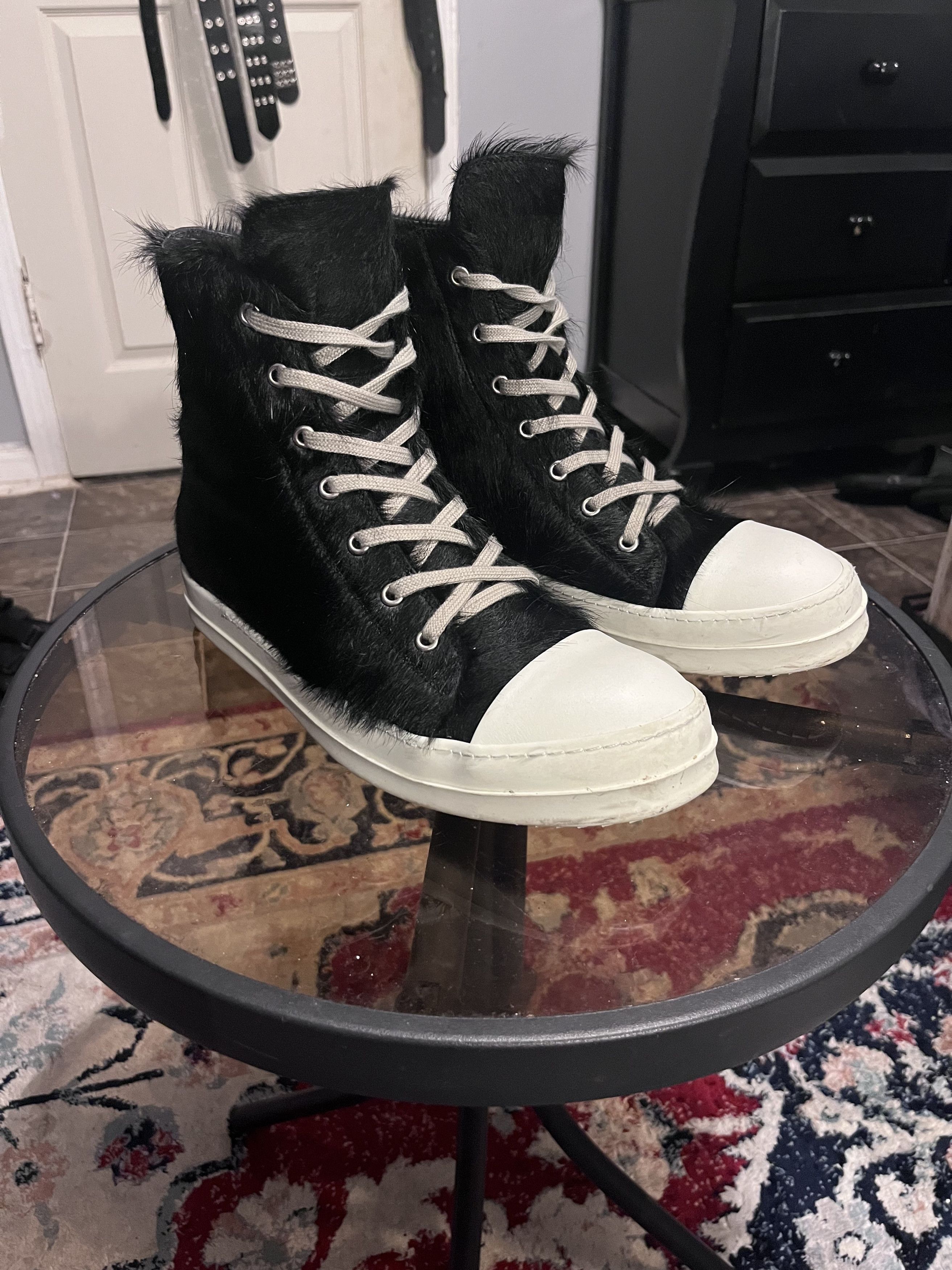 Rick Owens Rick Owens Ponyhair Ramones High-Top | Grailed Rick Owens Rick Owens Ponyhair Ramones High-Top | Grailed