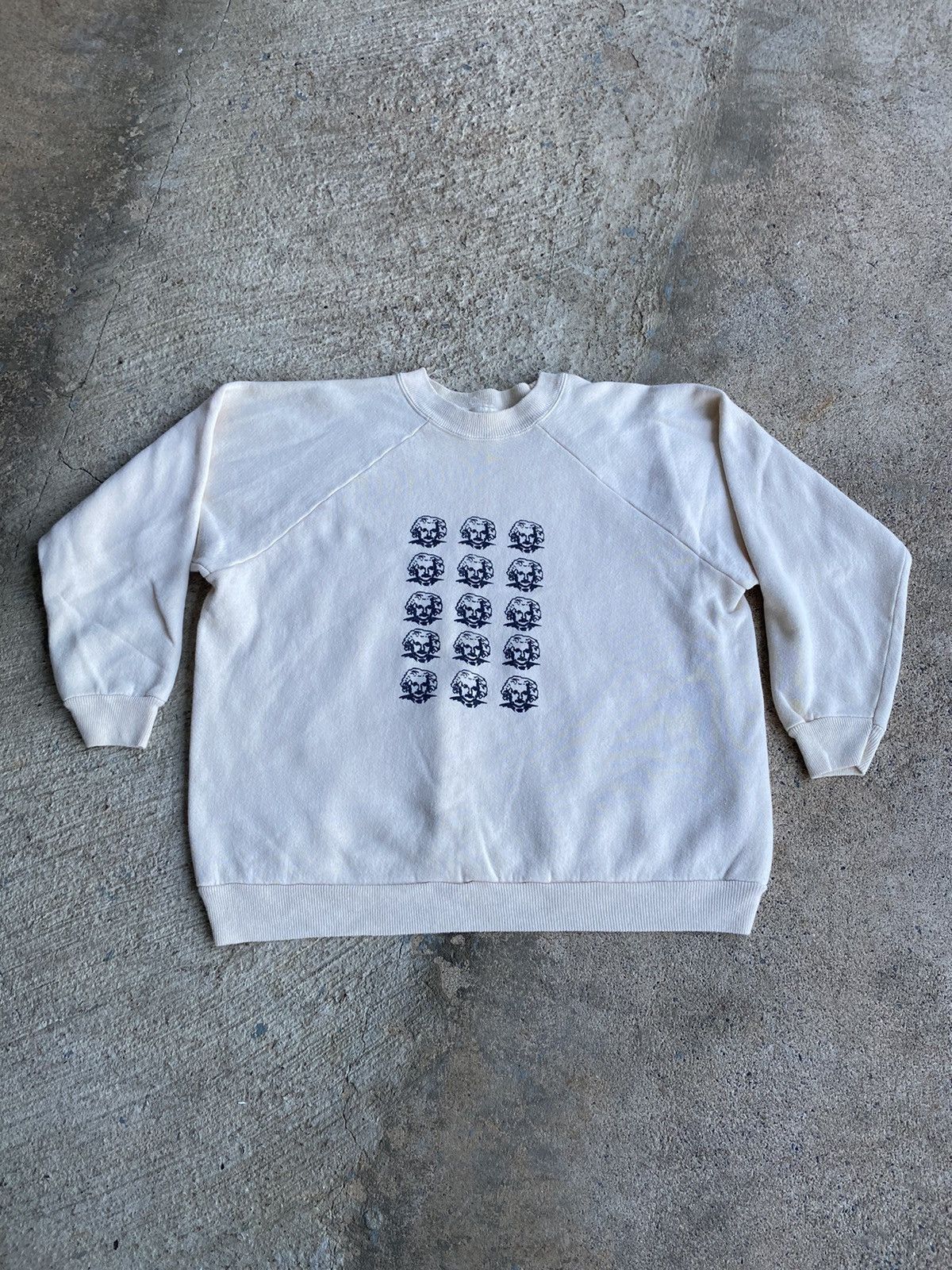 Vintage Vintage 80’s 90’s Albert Einstein Raglan Cream Sweatshirt Size US M / EU 48-50 / 2 - 1 Thumbnail