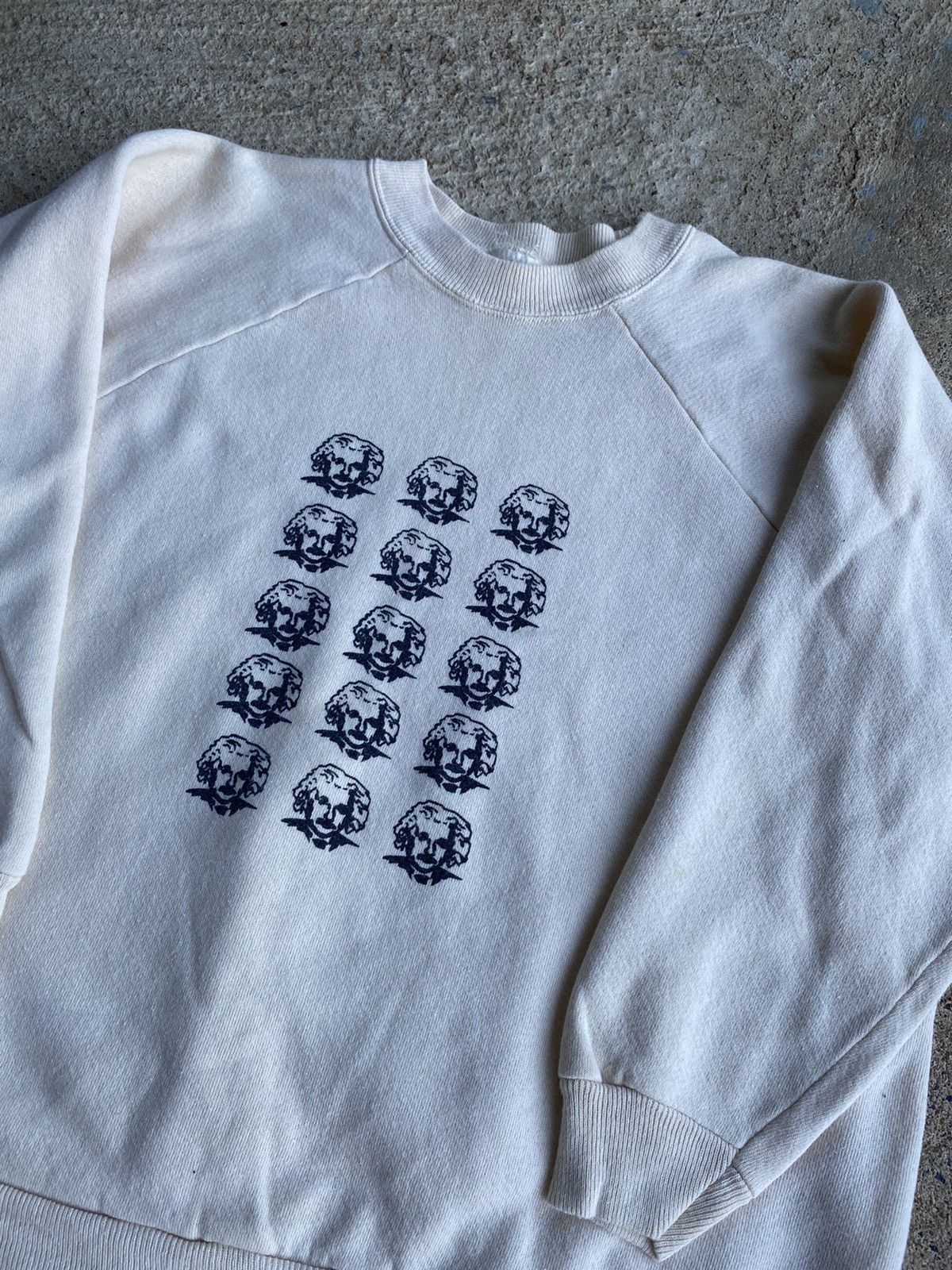 Vintage Vintage 80’s 90’s Albert Einstein Raglan Cream Sweatshirt Size US M / EU 48-50 / 2 - 2 Thumbnail