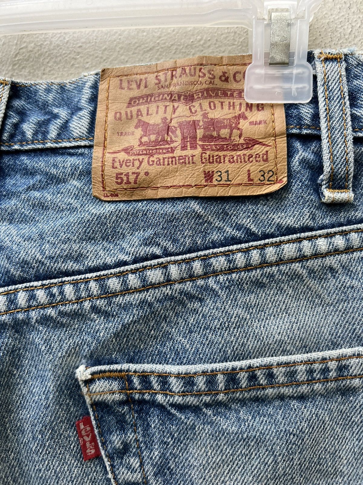 Levi's × Vintage Flare Vintage 1999 Levi’s 517 Fade Blue Denim Jeans Size US 31 - 17 Thumbnail