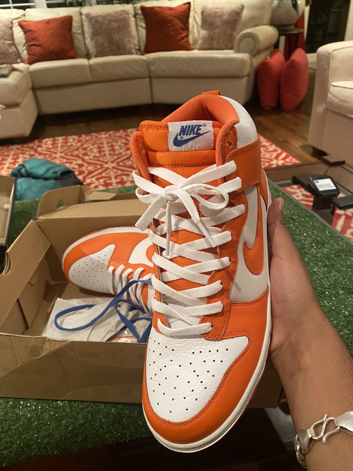 dunk high white orange blaze