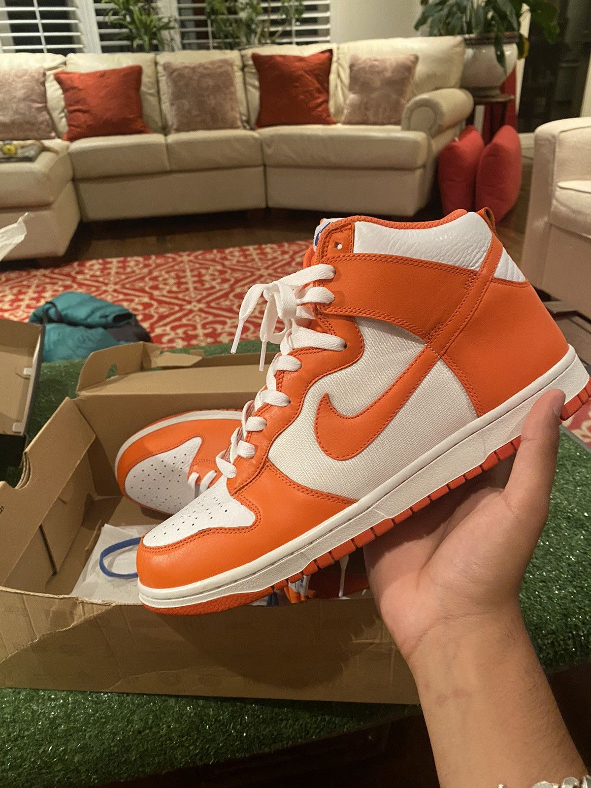 dunk high white orange blaze