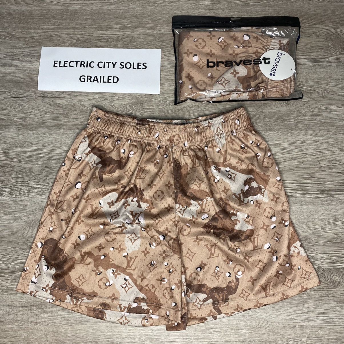 Short Bravest Studios Homme - Camouflage Jaune - Taille XL (36 Pouces) - Édition Rare