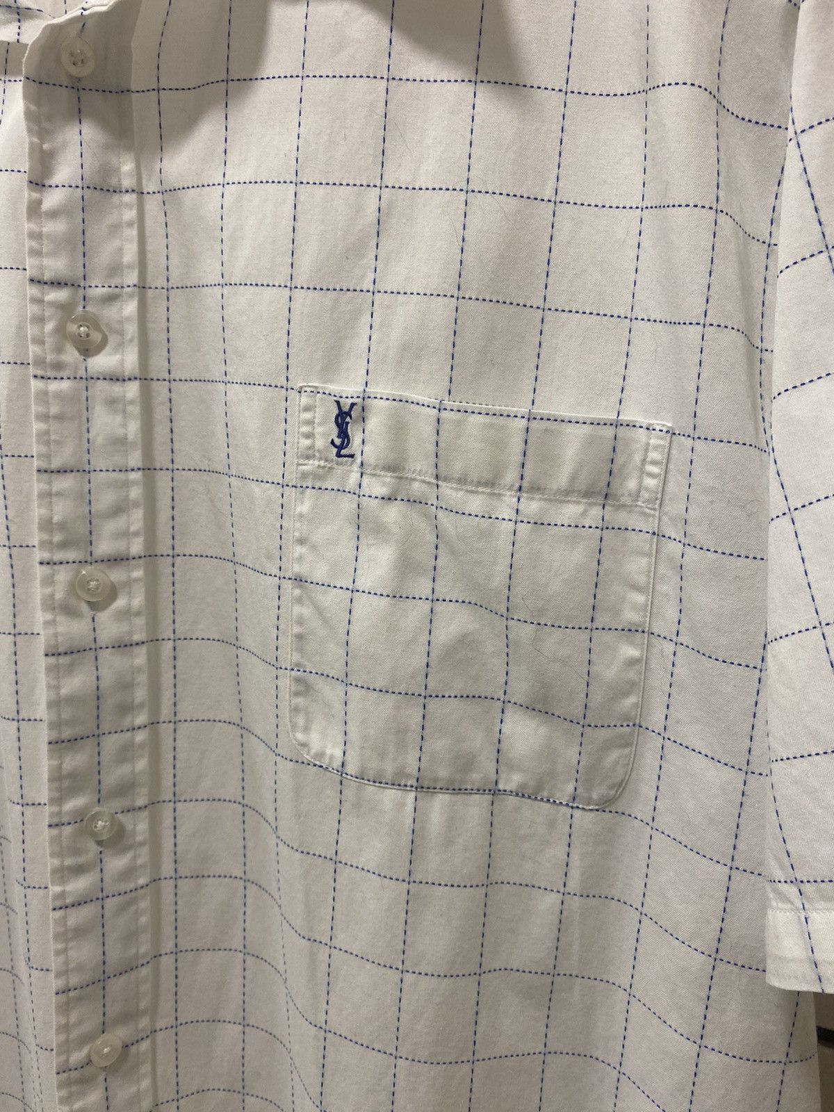 Vintage × Yves Saint Laurent YSL YvesSaintLaurent Pour Homme Vintage Checked Logo Shirt Size US XL / EU 56 / 4 - 10 Thumbnail