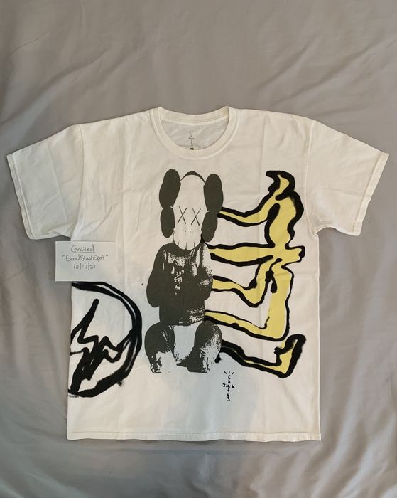 travis scott fragment kaws t shirt