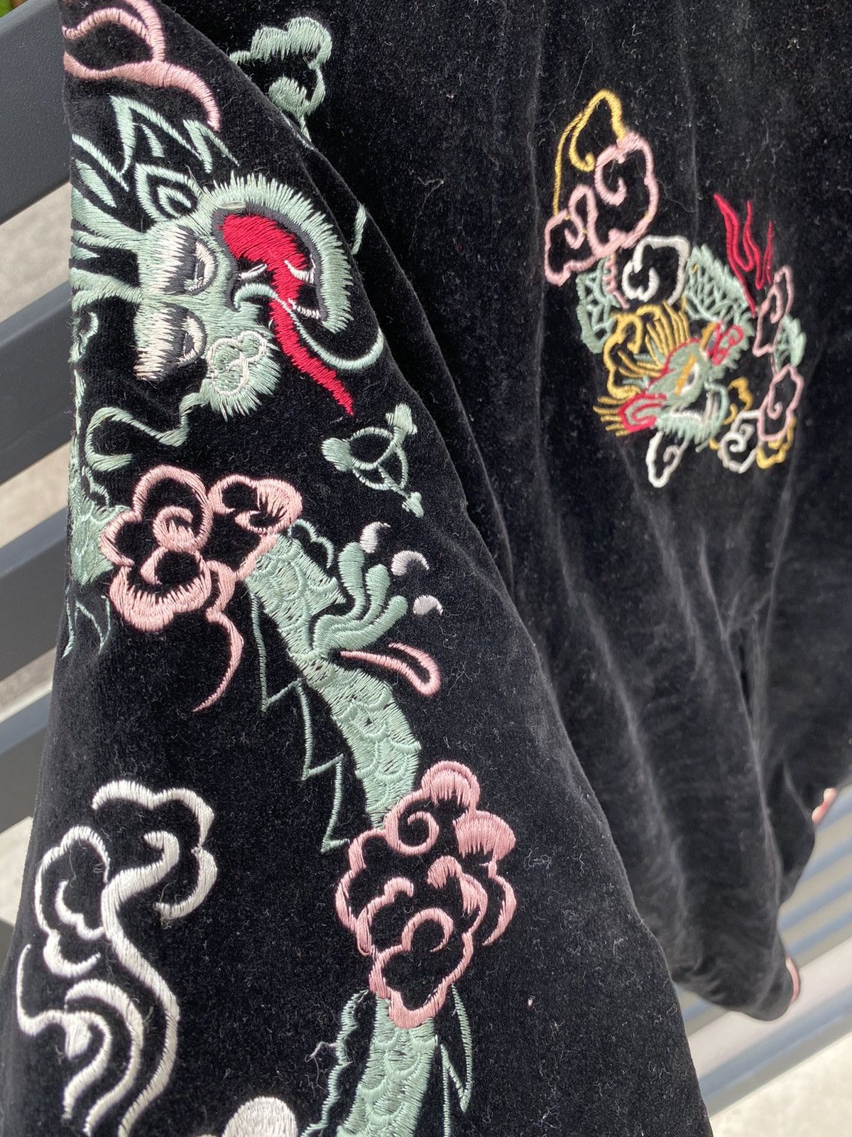 Japanese Brand Vintage SUKAJAN Velvet Dragon Lucky 7th Jacket Size US L / EU 52-54 / 3 - 5 Thumbnail