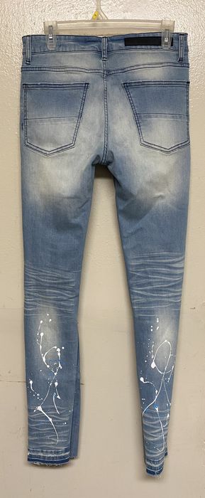 Rockstar Rockstar Stacked Jeans Ripped Dark Blue Denim Jeans Stacked Grailed 