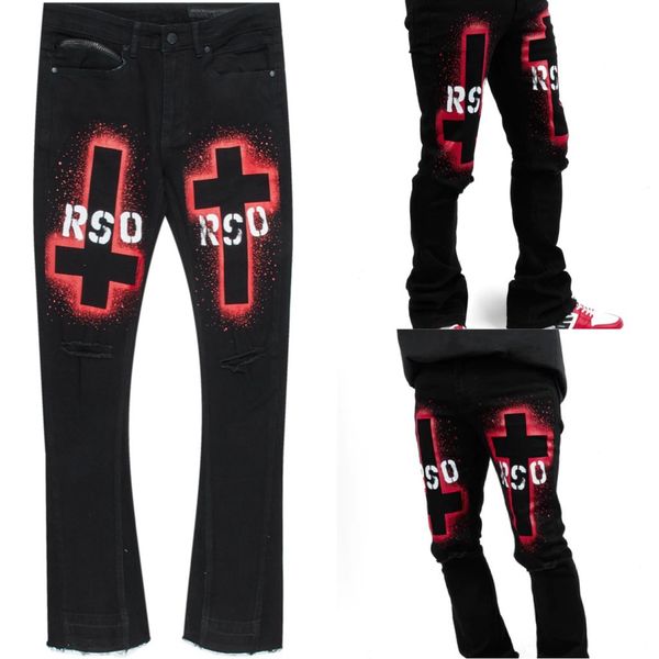 Rockstar Rockstar Cross Stacked Black Denim Jeans Stacked Pants Grailed