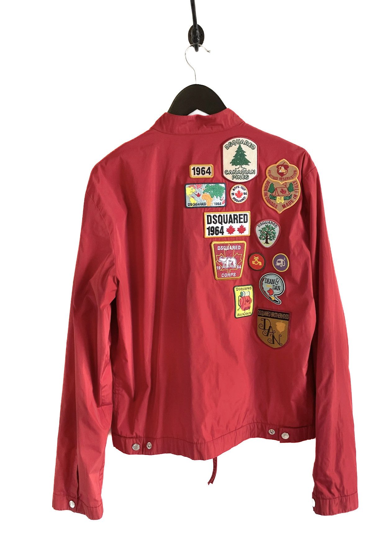 Dsquared2 Dsquared2 Red Nylon Logo Patch Windbreaker Size US M / EU 48-50 / 2 - 4 Thumbnail