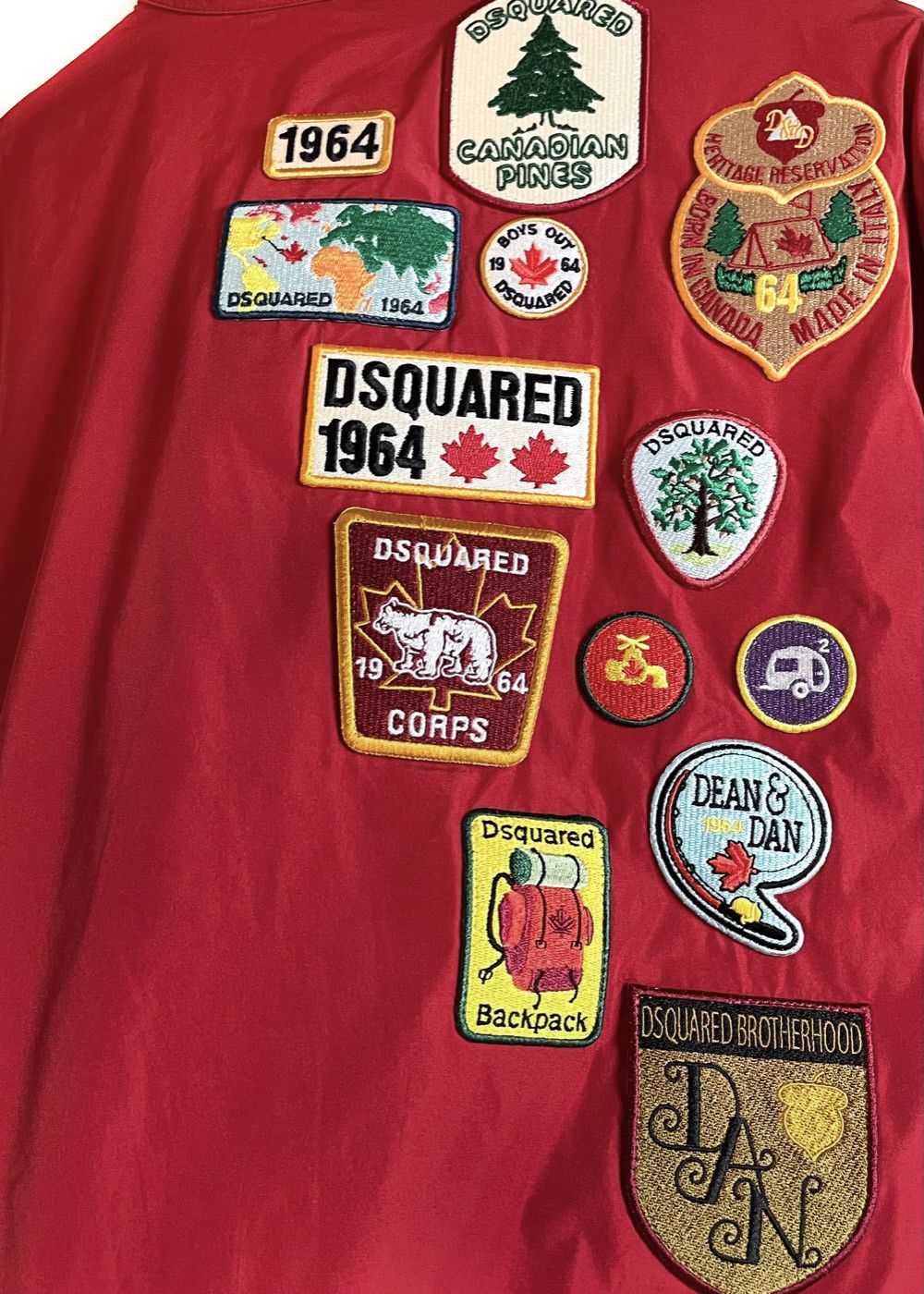 Dsquared2 Dsquared2 Red Nylon Logo Patch Windbreaker Size US M / EU 48-50 / 2 - 5 Thumbnail