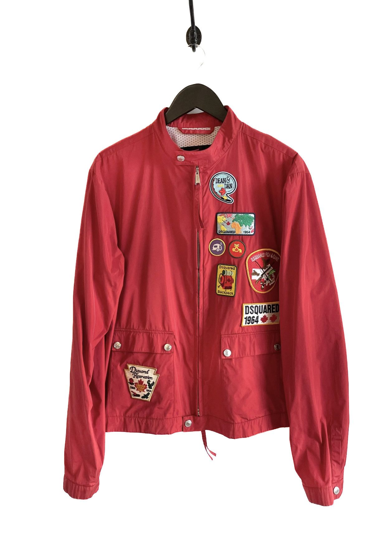 Dsquared2 Dsquared2 Red Nylon Logo Patch Windbreaker Size US M / EU 48-50 / 2 - 1 Thumbnail