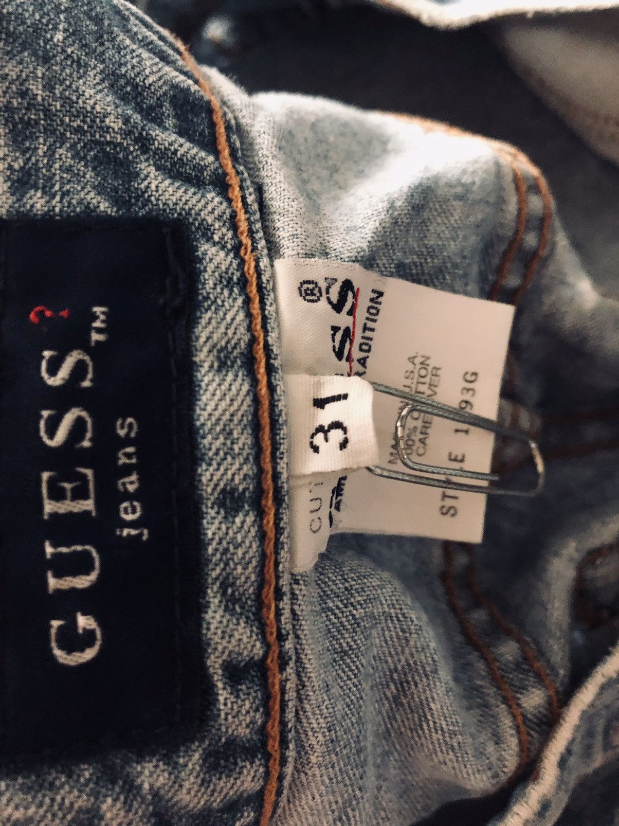 Guess GUESS 🇺🇸 STONEWASHED DENIM SHORTS VINTAGE 90s 31 VGC Size US 31 - 11 Thumbnail