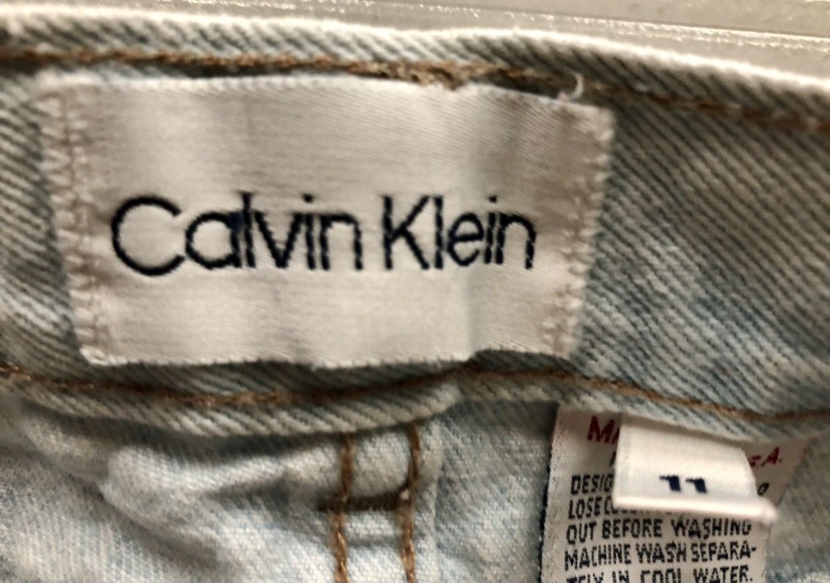 Calvin Klein CALVIN KLIEN 🇺🇸 VINTAGE BLEACH DENIM SKIRT Y2K FRAYED ENDS 11 Size 32" / US 10 / IT 46 - 11 Thumbnail
