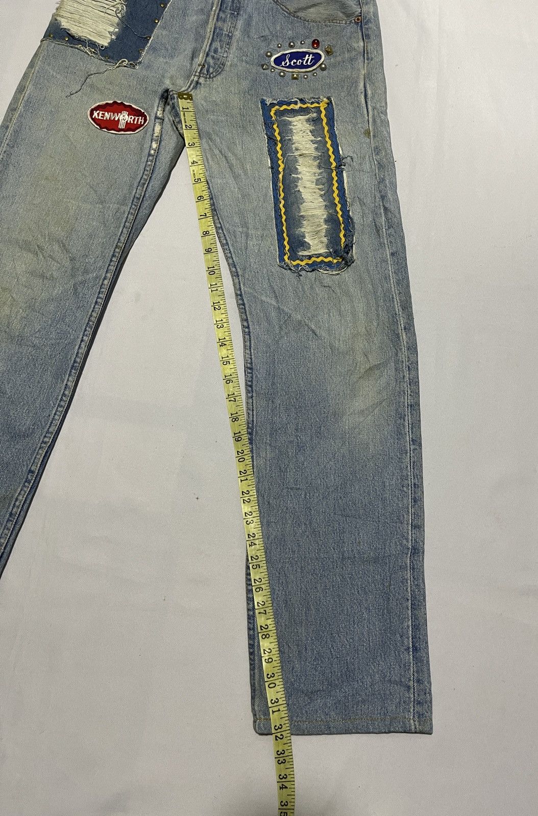 Levi's × Levi's Vintage Clothing 🔥RARE🔥 vintage Levis 501 x Paravion Co -Handmade jeans Size US 31 - 18 Thumbnail