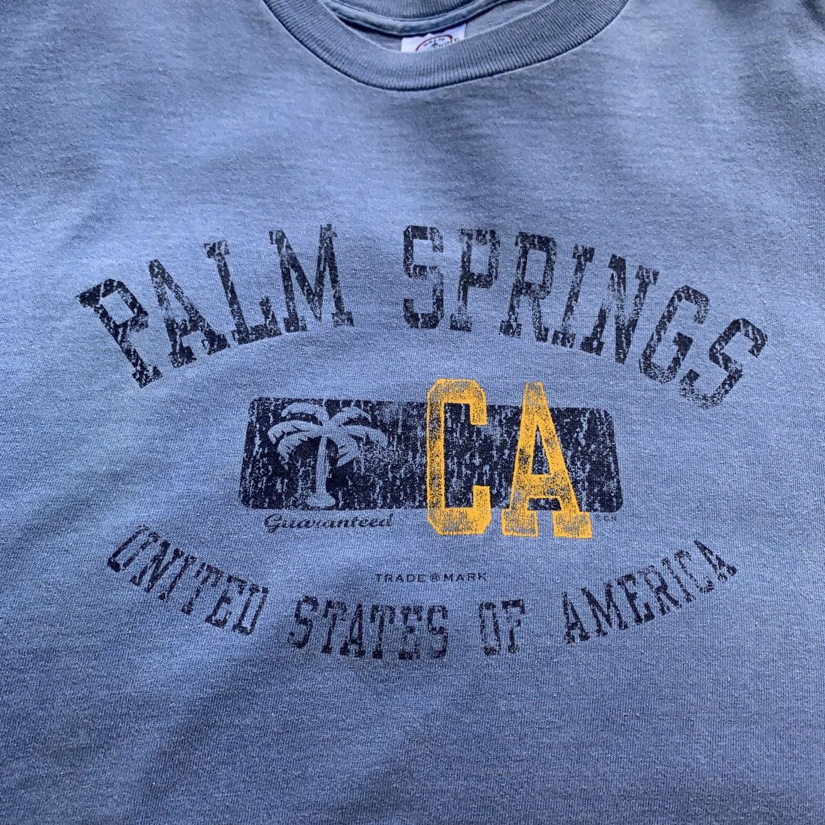 Vintage 90s Blue Palm Springs California Graphic T-Shirt - XL Size US XL / EU 56 / 4 - 3 Thumbnail