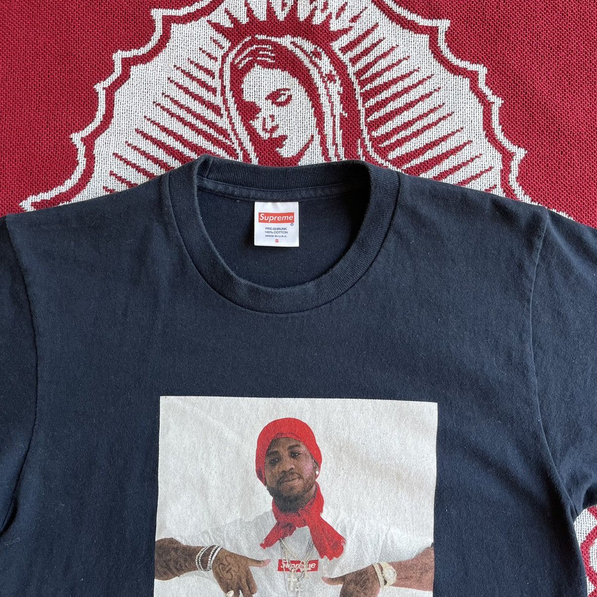 Supreme Used FW16 Supreme Gucci Mane Tee Box Logo Navy Size S Size US S / EU 44-46 / 1 - 3 Thumbnail