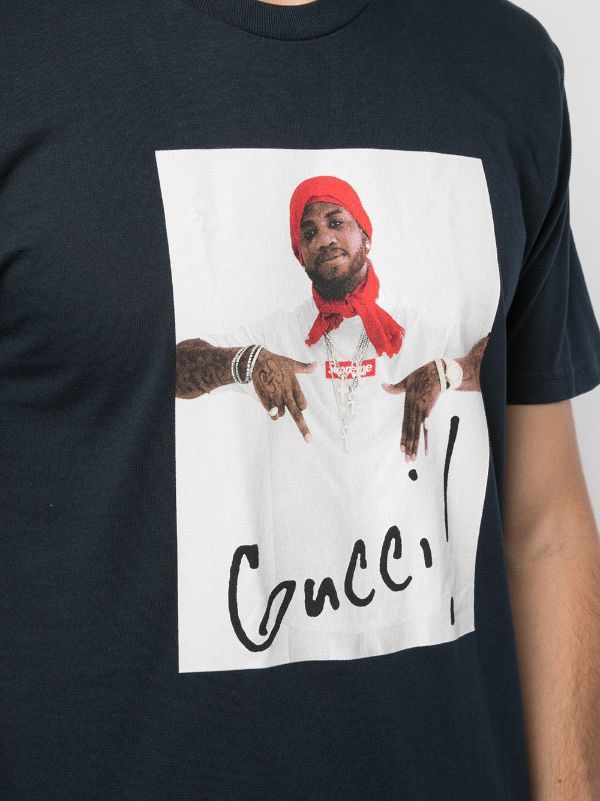 Supreme Used FW16 Supreme Gucci Mane Tee Box Logo Navy Size S Size US S / EU 44-46 / 1 - 16 Thumbnail