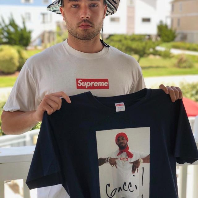 Supreme Used FW16 Supreme Gucci Mane Tee Box Logo Navy Size S Size US S / EU 44-46 / 1 - 14 Thumbnail