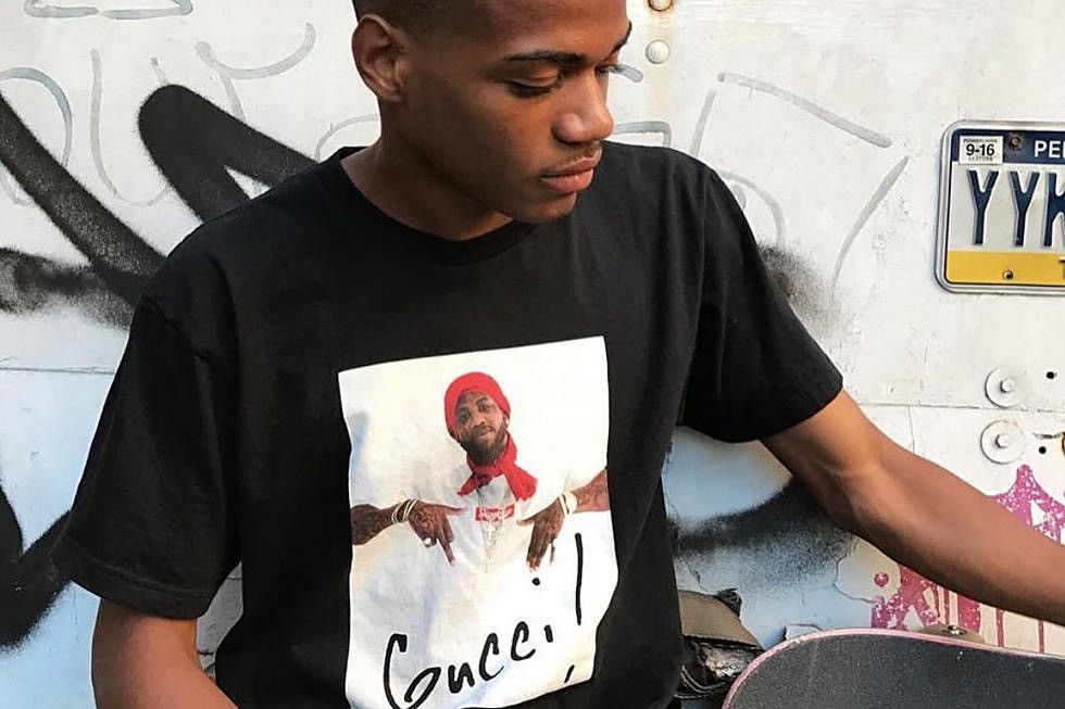 Supreme Used FW16 Supreme Gucci Mane Tee Box Logo Navy Size S Size US S / EU 44-46 / 1 - 15 Thumbnail