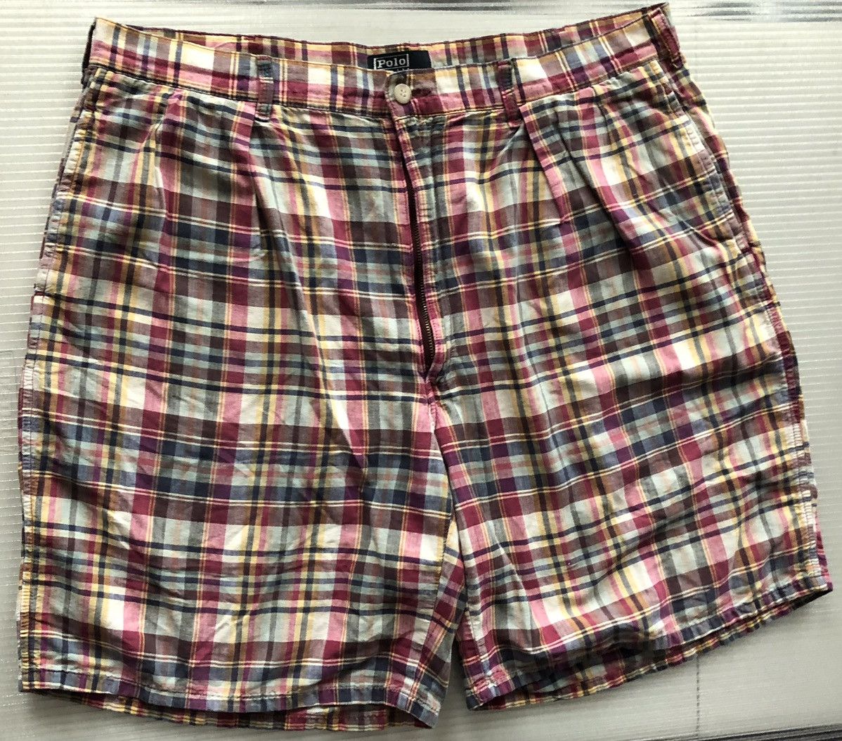 Polo Ralph Lauren Polo Ralph Lauren 🇺🇸 RED MADRAS COTTON CAMP VINTAGE SHORTS 36 Size US 36 / EU 52 - 1 Thumbnail