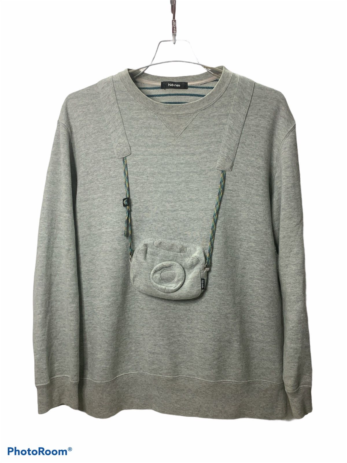 image of Issey Miyake vintage Ne-Net Camera Crewneck in Grey, Men's (Size Medium)