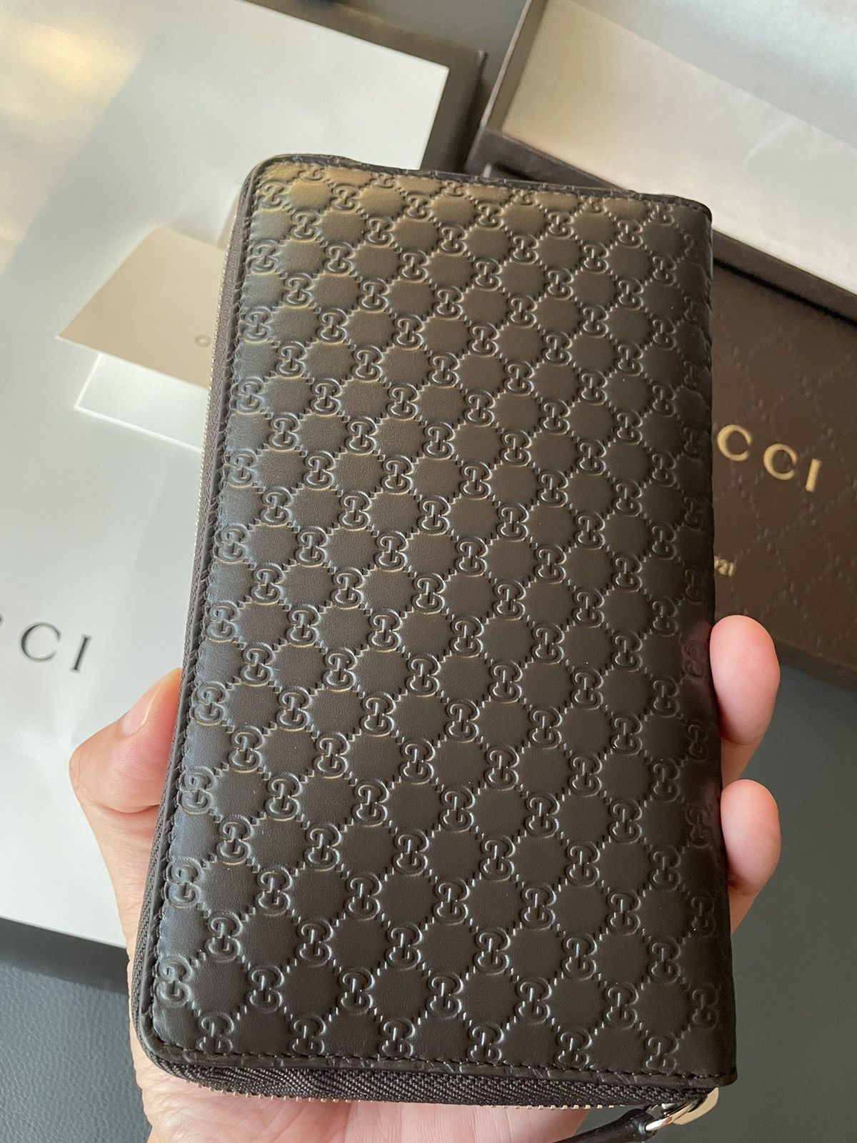 Gucci Iconic Rare Brand New Classic GG Logo XL Zip Leather Wallet Size ONE SIZE - 17 Thumbnail
