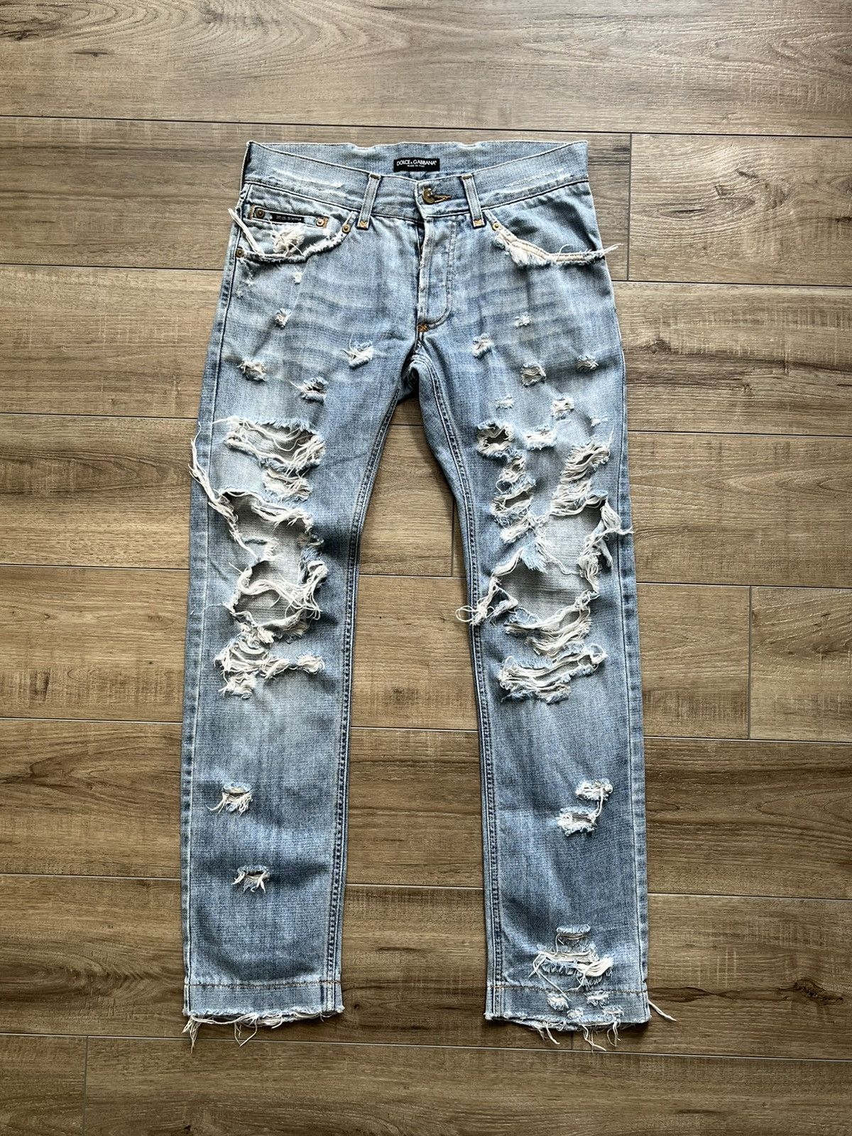 Dolce and Gabbana Crash Distressed Denim Jeans