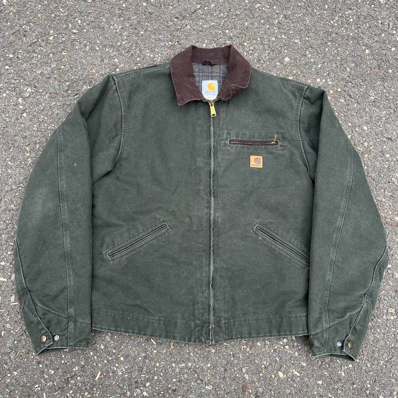 Vintage y2k olive green carhartt detriot work jacket | Grailed