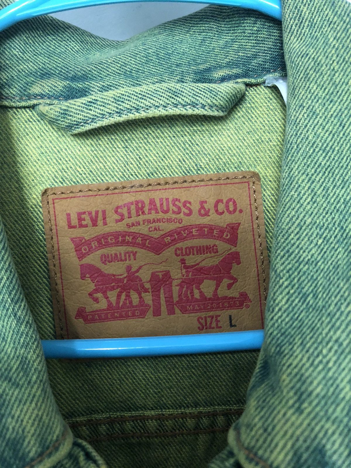 Levi's × Levi's Vintage Clothing × Vintage Mens Levi’s slime lime green denim jacket rare vintage Size US L / EU 52-54 / 3 - 5 Thumbnail