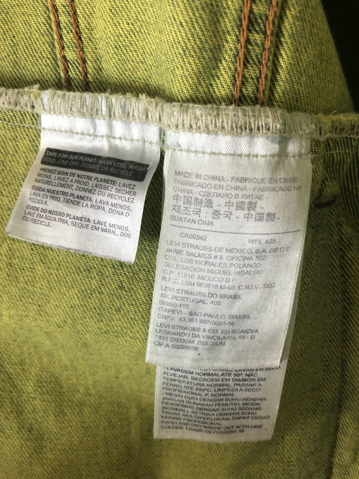 Levi's × Levi's Vintage Clothing × Vintage Mens Levi’s slime lime green denim jacket rare vintage Size US L / EU 52-54 / 3 - 4 Thumbnail