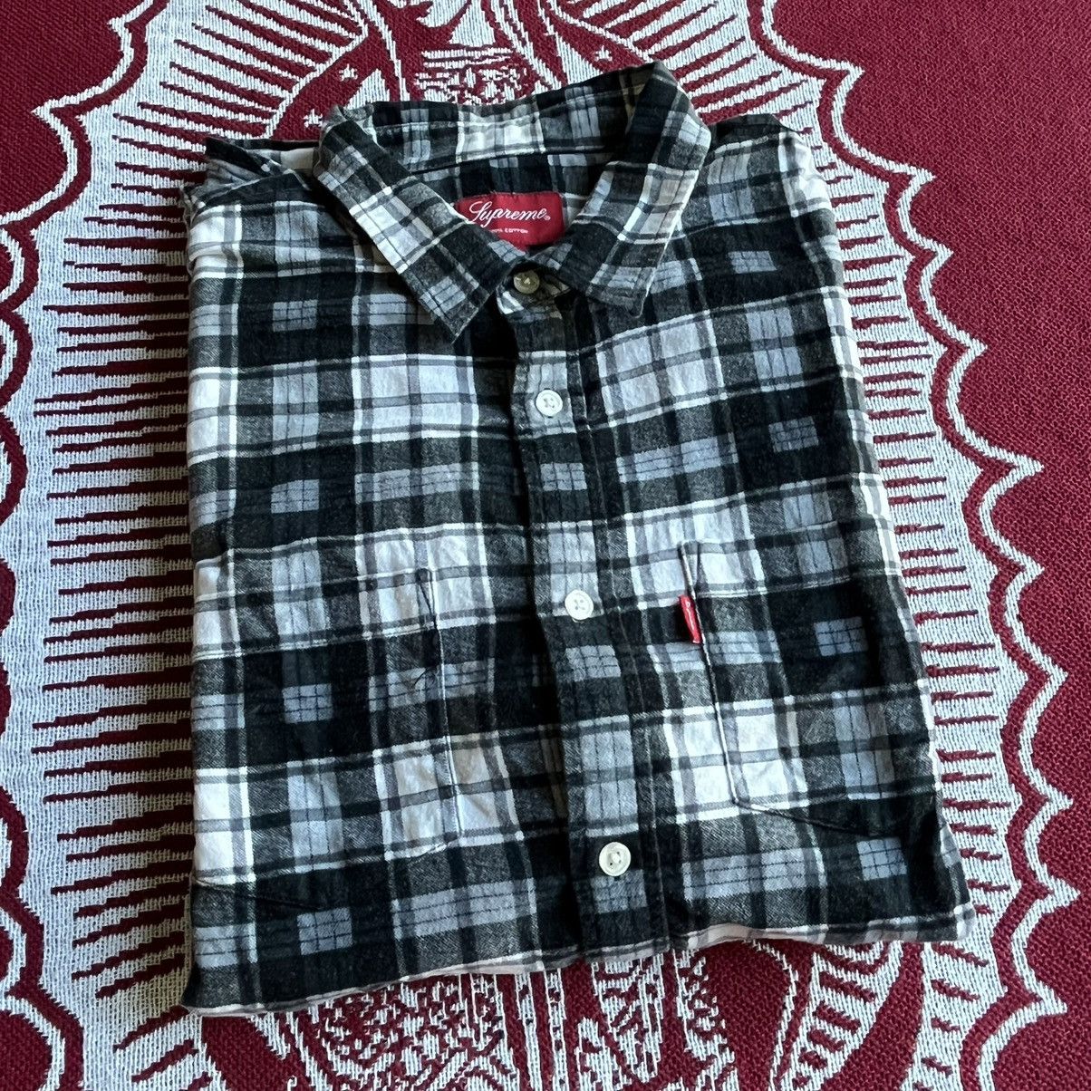 Supreme Used FW15 Supreme Flannel Shirt Black Size L | Grailed 