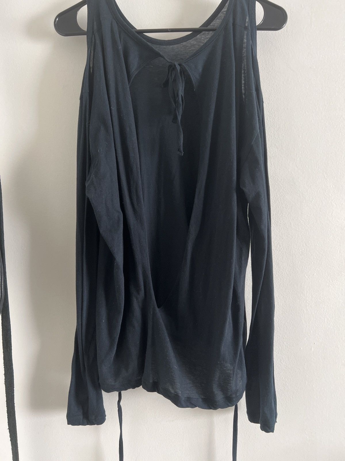 Ann Demeulemeester Rare bondage black cut out top with ties S M L Size US S / EU 44-46 / 1 - 3 Thumbnail
