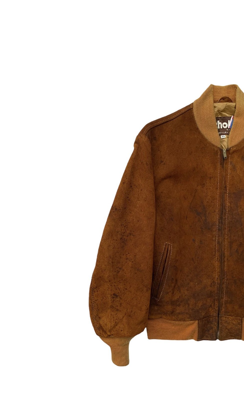 Schott × Vintage VINTAGE SCHOTT SUEDE LEATHER BROWN BOMBER JACKET Size US L / EU 52-54 / 3 - 3 Thumbnail